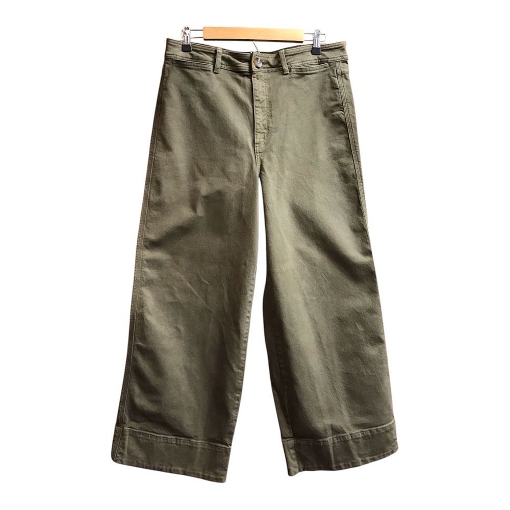 Loft Womens Size 10(30) High Waisted Olive Wide-Leg Pants